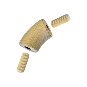 Dřevěný spojovací oblouk (ø 42 mm / 45°), materiál: dub, broušený povrch bez nátěru - slide 0