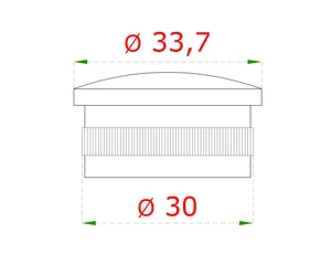 ukončenie na trubku ø 33.7mm, brúsená nerez K320 /AISI304 - slide 1