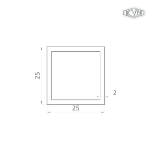 Poškodený jokel 25x25x2mm, L-6000mm, hliník bez povrchovej úpravy - slide 1