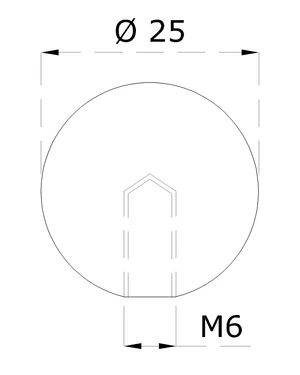 Koule plná se závitem M6 / ø 25mm, broušená nerez K320 / AISI304 - slide 1