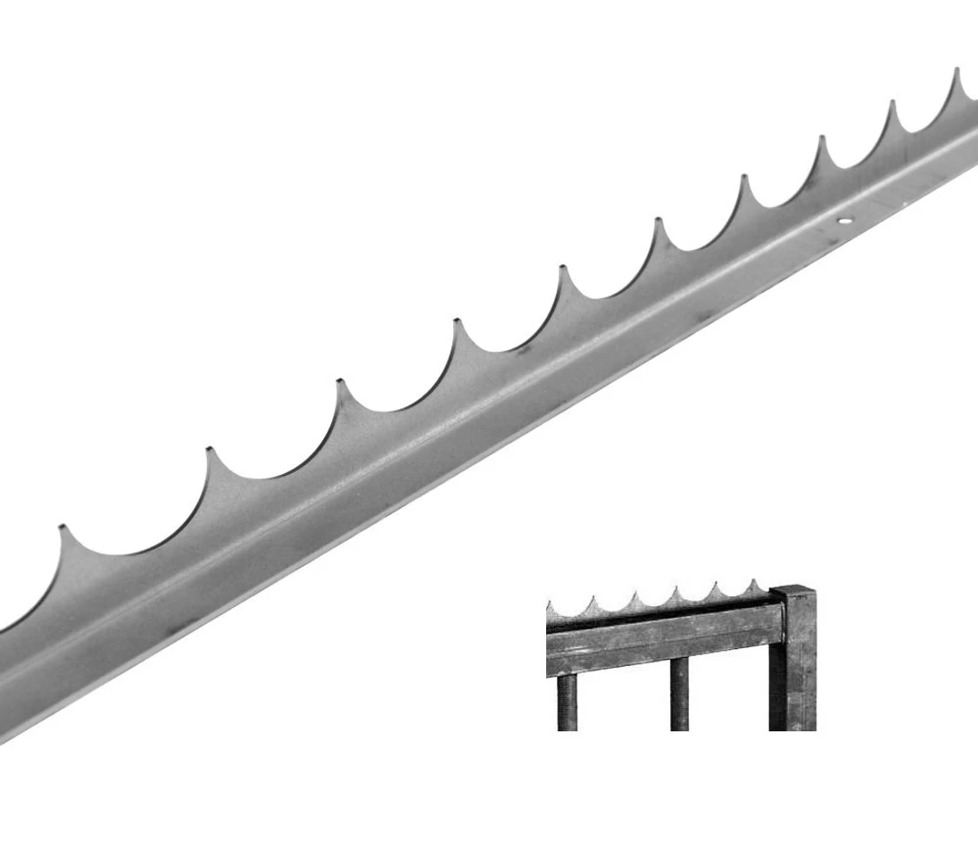 Ochranný hřeben proti přelezení, ocel 2 x 2000 mm, ohýbaná, bez povrchové úpravy