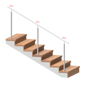 nerezový stĺp, vrchné kotvenie, bez výplne, vrch nastaviteľný (ø 42.4x2mm), leštená nerez /AISI304 - slide 1