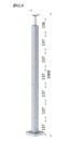 Nerezový sloup, vrchní kotvení, 6řadový rohový 90° M6