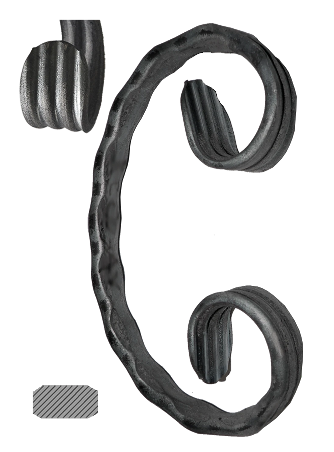 Céčko 12 x 6, 120 x 70 mm, široké rozkování, zdobené