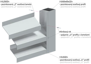 Z-profil-lamela L-2000mm, 27x46x27x1,5mm, zinkovaný plech, použitie pre plotovú výplň, možnosť použiť s KU60Zn, cena za 2 metrový kus - slide 3