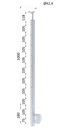 Nerezový sloup, boční kotvení, 8děrový, lanko, průchozí