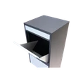 Box na balíky (410x385x1020mm) s prepadovou lištou na ochranu balíkov, hrúbka 0.8mm), max. veľkosť balíka: 320x300x260mm, farba: Čierne telo + biely vhod - slide 2
