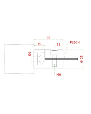 Svorka plechové výplně 1,5-2,5mm plochá (ø 25 mm), broušená nerez K320 /Svorka plechové výplně 1,5-2,5 mm plochá (ø 25 mm), broušená nerez K320 / AISI304 - slide 1