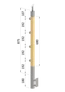 Dřevěný sloup, boční kotvení, 4 řadový, průchozí, vnější, vrch nastavitelný (40x40 mm), materiál: buk, broušený povrch s nátěrem BORI (bezbarvý)