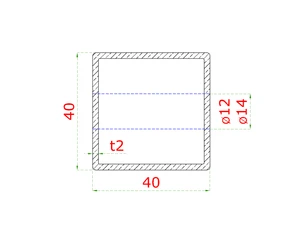 Nerezový sloup, boční kotvení, 6 dNerezový sloup, boční kotvení, 6 děrový průchodný, vrch nastavitelný, (40x40 mm), broušená nerez K320 / AISI304 - slide 2