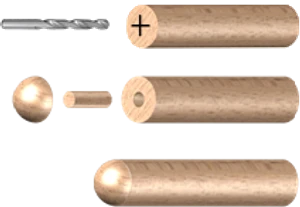 drevené ukončenie madla (ø 42mm), drevo: dub bez povrchového náteru - slide 2