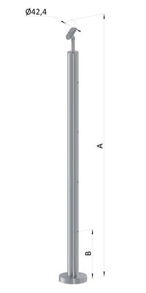 Nerezový stĺp, 4 radový M6, vrch nastaviteľný - slide 0