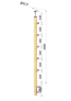 Dřevěný sloup, boční kotvení, 5řadový, průchozí, vnitřní