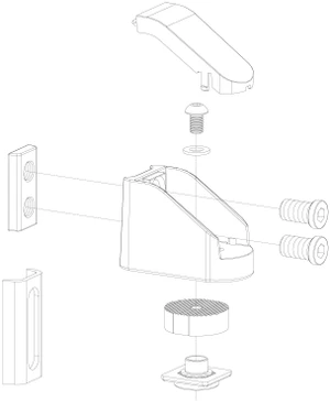 LOCINOX® BEARING HINGE bezúdržbový ložiskový osový záves, otvárateľný 90°, nastaviteľný 2D, kryt z nerezovej ocele - slide 3