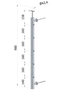 Nerezový sloup na francouzsky balkón, boční kotvení, 5 dírový, pravý, vrch pevný, (ø 42.4x2 mm), broušená nerez K320 /AISI304