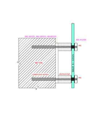 Vrchný úchyt ø30mm/M8, brúsená nerez AISI304 - slide 2