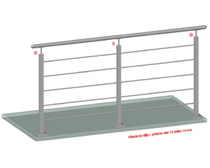 Nerezový sloup, vrchní kotvení, 5děrový koncový - slide 1