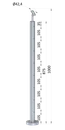 Nerezový sloup, vrchní kotvení, 8děrový, lanko, koncový