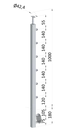 nerezový stĺp, bočné kotvenie, 6 radový priechodný, vnútorný, vrch pevný (40x40mm), brúsená nerez K320 /AISI304