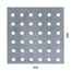 Dierovaný plech štvorcový radový Zn, otvor: 10x10 mm, rozteč: 30mm (1000x2000x1.5 mm)