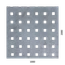 Děrovaný plech čtvercový řadový Zn, otvor: 10x10 mm, rozteč: 20 mm (1000x2000x1,5 mm)