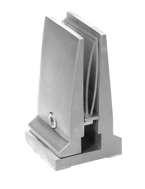 DOPRODEJ Nerezové vrchní kotvení pro skleněnou výplň 10-12 mm, broušená nerez K320 /AISI304