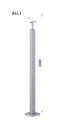 nerezový stĺp, vrchné kotvenie, bez výplne, vrch pevný (40x40x2.0mm), brúsená nerez K320 /AISI304