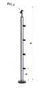 Nerezový sloup, vrchné kotvenie, 4radový průchozí
