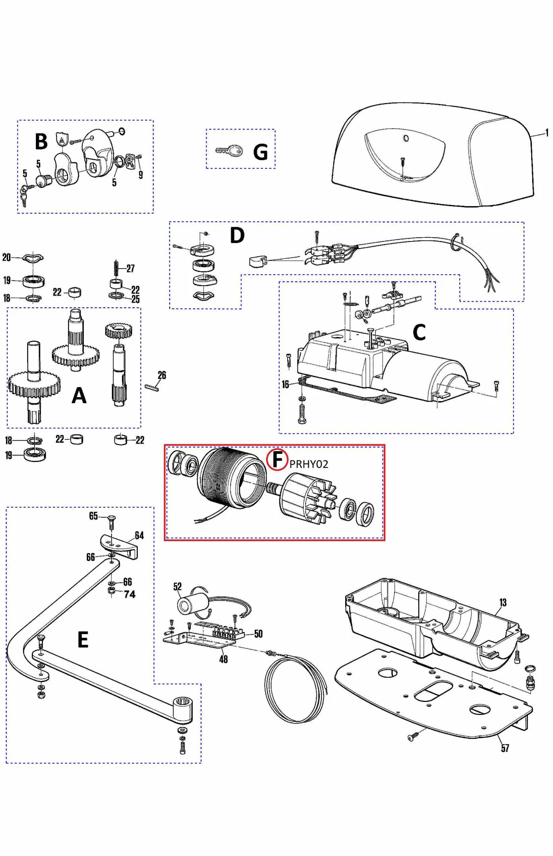 PRHY02 kit - stator a rotor pre Hyppo 220V