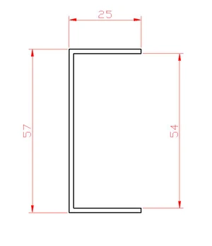 U-profil L-2000mm, 25x57x25x1,5mm, zinkovaný plech, použitie pre lamelu KLZ60Zn, cena za 2 metrový kus - slide 1