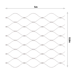 Nerezová lanková sieť, 0,8m x 5m (šxd), oko 50x50 mm, hrúbka lanka 2mm, AISI316, sieť nie je ukončená očkami na prevlečenie lanka - slide 0