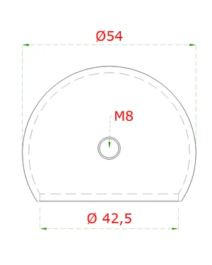 ukončenie madla na trubku ø 42.4mm pomocou skrutky, brúsená nerez K320 /AISI304 - slide 1