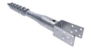 Zemní vrut, pätka U, 140 x 140 mm, žárový pozink - slide 0