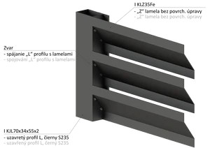 Z-profil lamela L=2000 mm, 20 x 40 x 20 x 1,5 mm, plech bez povrchové úpravy, použití pro plotovou výplň, možno použít pro bránový speciál KJL70x34x55x2, cena za 2 m kus - slide 4