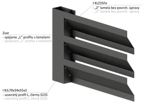 Z-profil-lamela L-2000mm 20x40x20x1,5mm, plech bez povrchovej úpravy, použitie pre plotovú výplň, možnosť použiť pre bránový špeciál KJL70x34x55x2 cena za 2m ks - slide 4