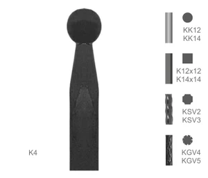 Tyč s kovanou špicí typu K4 - slide 0