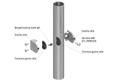 svorka skla na trubku ø 48.3mm (50x40x26mm), pre sklo 6-10.76mm,  brúsená nerez K320 /AISI304/, balenie neobsahuje gumičky na sklo - slide 4