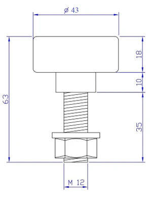 Polyamidové vodící kolečko ø 43mm s ložiskem, M12 - slide 1