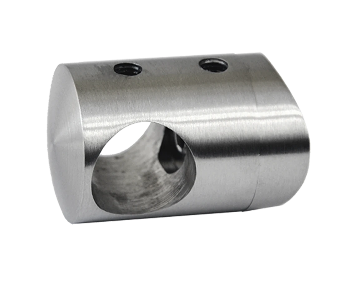 Držák tyče ø 16 mm na trubku ø 42,4 mm (30x25 mm), broušená nerez K320 / AISI304