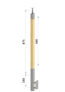 drevený stĺp, bočné kotvenie, bez výplne, vrch pevný (40x40mm), materiál: buk, brúsený povrch s náterom BORI (bezfarebný)