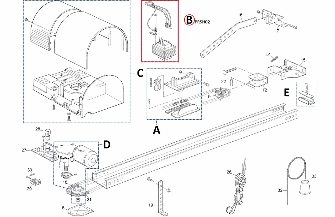 PRSH02 kit transformátoru pro SHEL50