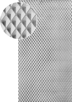 Plech pozinkovaný 2000x1000x1,2 mm, lisovaný vzor JEHLANY 66x46 mm, 3D efekt. Skutečný rozměr +/- 0,5% - slide 0