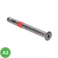 nerezová kotva pre hliníkový profil AL-L121 a AL-L131, AISI304, hlava na 6mm imbus