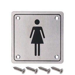 Piktogram `Dámy`, hranatý, brúsená nerez AISI304