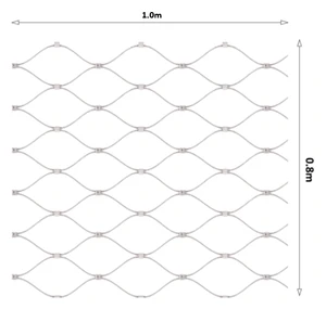 Lanková sieť 0,8 x 1 m, oko 50 x 50mm, ø2 mm, AISI 316 - slide 0