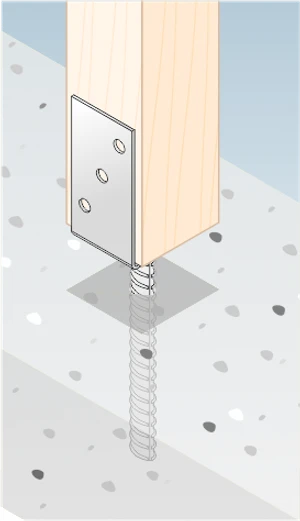 Pätka stĺpika L 84x130x324mm, 5mm žiarový pozink, priemer nohy 18mm, počet dier s priemerom 11mm-3ks - slide 2