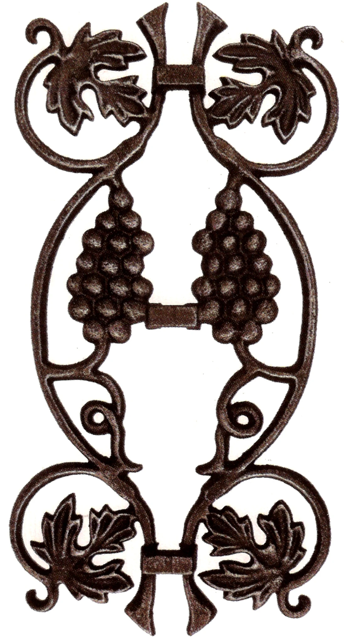 Kovářský ornament H 370 x L 190 mm, 14 x 14 mm