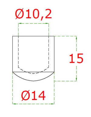 Ukončenie na trubku ø 10mm, brúsená nerez K320 /AISI304 - slide 1