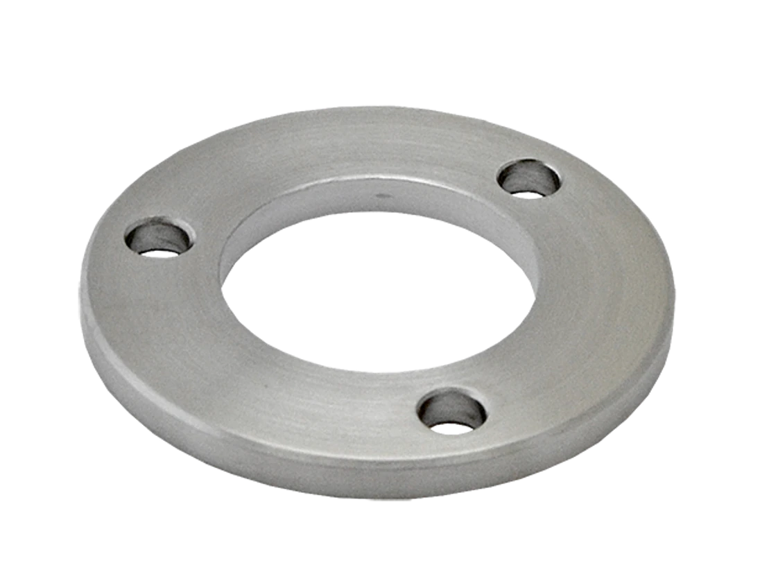 Kotevní deska (ø 80x6 mm) na trubku ø 42,4 mm, (otvor ø 42,6 mm), nerez broušená K320 / AISI304