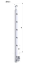 Nerezový sloup, boční kotvení, 5řadový průchozí, vnitřní